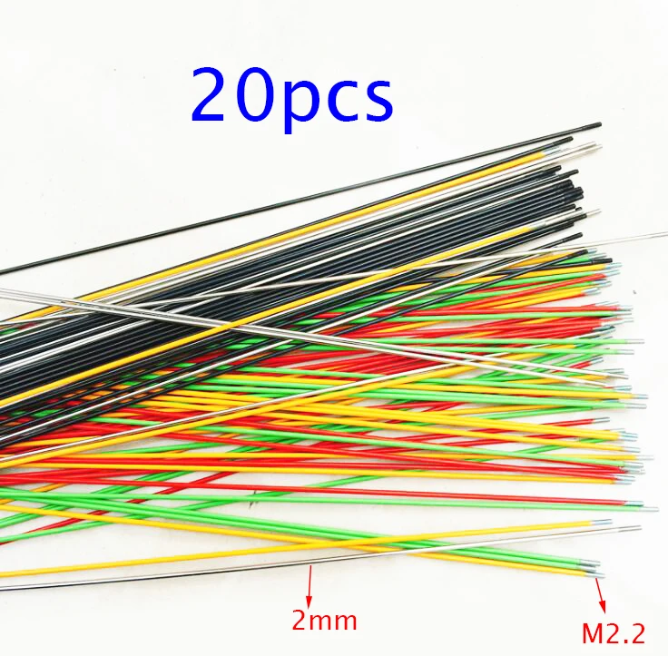 

20Pcs 2mm Servo Link Rod Stainless Steel Steering Linkage Pull Rod w M2.5 Thread Spare Part for DIY RC Boat/Airplane/Car Model
