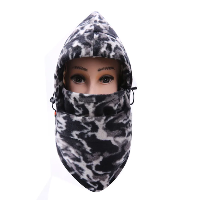 جديد الرجال النساء الشتاء الدافئ الصوف الدراجات قناع الوجه غطاء التمويه طويل هودي neckwarmer تزلج قبعة قبعة