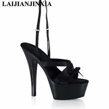 LAIJIANJINXIA/женская танцевальная обувь для вечеринок; Летние пикантные водонепроницаемые шлепанцы на платформе и высоком каблуке 15 см для ночного клуба; обувь для танцев на шесте