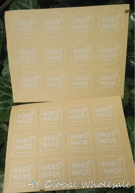 

1200pcs/lot DIY multifunction sticker Round & square HANDMADE Sticker package label wholesale