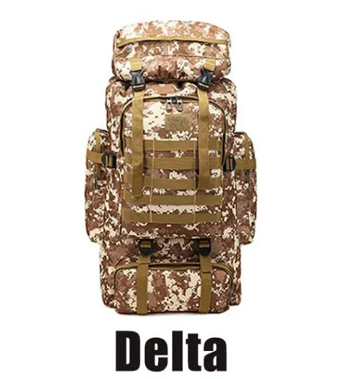 80L Arrmy стиль водонепроницаемый альпинистский походный Военный Тактический Рюкзак Сумка для кемпинга альпинизма Открытый Спорт Molle 3P сумка - Цвет: Delta