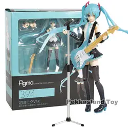 Горячая Аниме Vocaloid Хацунэ Мику V4X Figma 394 ПВХ фигурку Коллекционная модель дети игрушечные лошадки для детей кукла