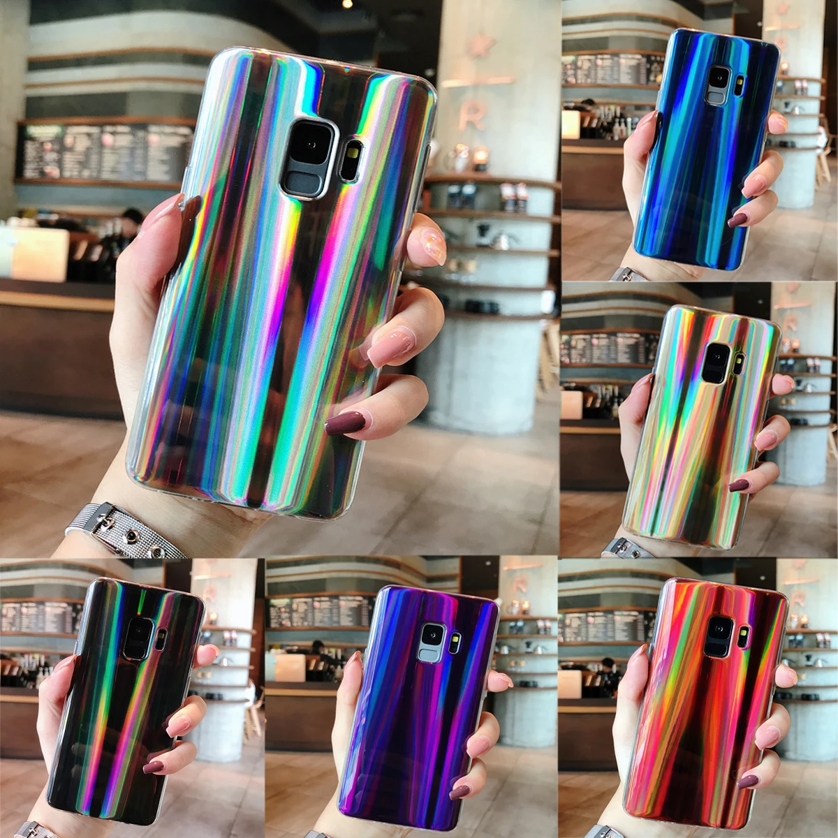

Luxury Rainbow Glitter Phone Case for Samsung Galaxy J3 J5 J7 2016 A3 A5 A7 2017 S8 S9 Plus S7 S6 Edge Soft TPU Silicone Cover