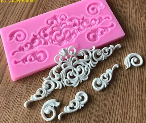 Cake MoldLace Pattern Border Decor Silicone Retro Roma Relief Decorative Chocolate Tool Flower Vine Baking - Цвет: Type5