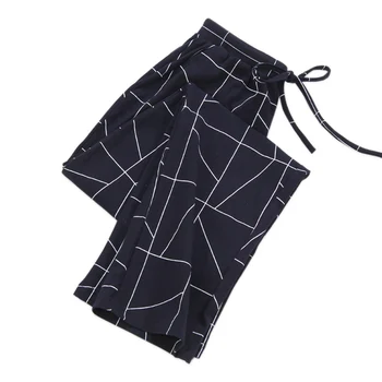 

Summer Soft 100% knit cotton sleep bottoms women cozy loose pajamas sleepwear pants women fresh home trousers casual pants