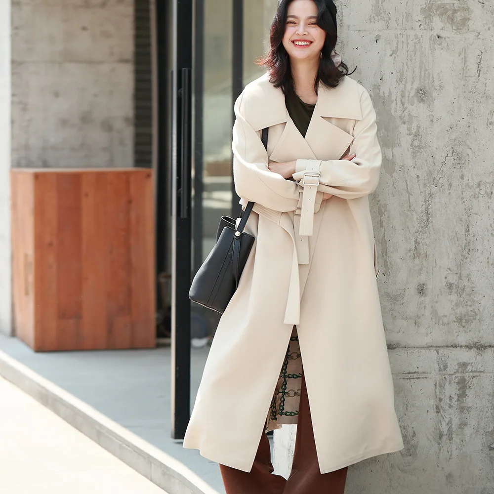 

Beige Female Duster Windbreaker Oversize Trench Coat for Women High Quality Long Coat 2019 Autumn Designer Brands Coats Runway