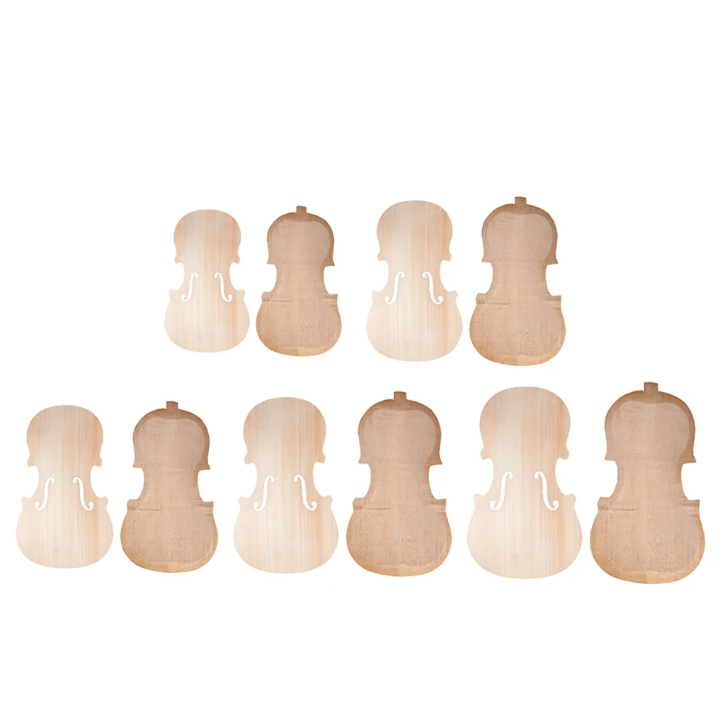 1 Set Wood Unfinished Violins Fiddle Spruce Panel Plate + Maple Backplate DIY Stringed Instruments Exquisite Workmanship