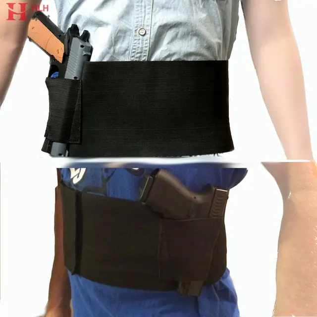 HlhSport Tactical Concealed Carry Belly Band Gun Pistol Holster + 2 Mag