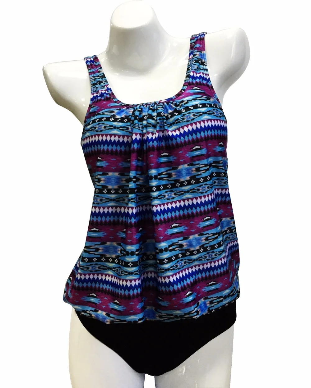 Женский купальник в стиле ретро 2 шт. с принтом галстуком краской лямкой на шее