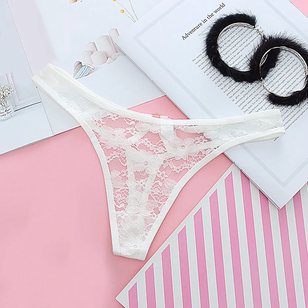 

Sexy Underwear Women's Lace Briefs Thongs Solid Hollow Out low-Rise Panties Nylon Underwear String Femme Lenceria Mujer
