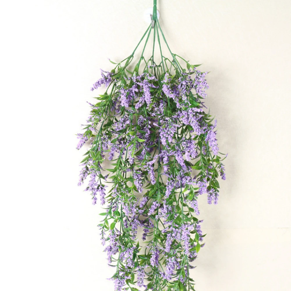 Real Touch Artificial Wall Hanging Plant Artificial Pine Lavender Home Decor Balcony Decorattion Flower Basket Accessories Real Touch Artificial Wall Hanging Plant Artificial Pine Lavender Home Decor Balcony Decorattion Flower Basket Accessories