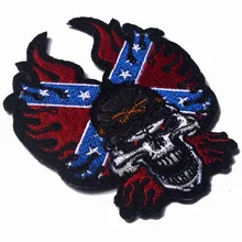 Вышитые череп головы огонь рок металлические нашивки Тактический крюк morale индивидуальные нашивки Байкер открытый для acket
