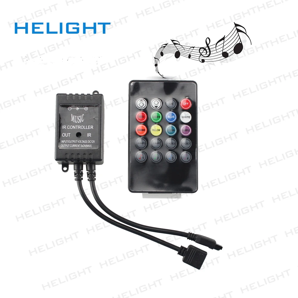 ИК-пульт дистанционного управления для светодиодных лент 20 клавиш RGB DC12V-24V общий