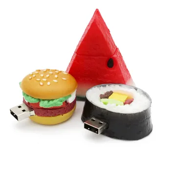 

food usb flash drive creative hamburger sushi watermelon pendrive pen drive 4gb 8gb 16gb 32gb memory stick u disk gift toy drive