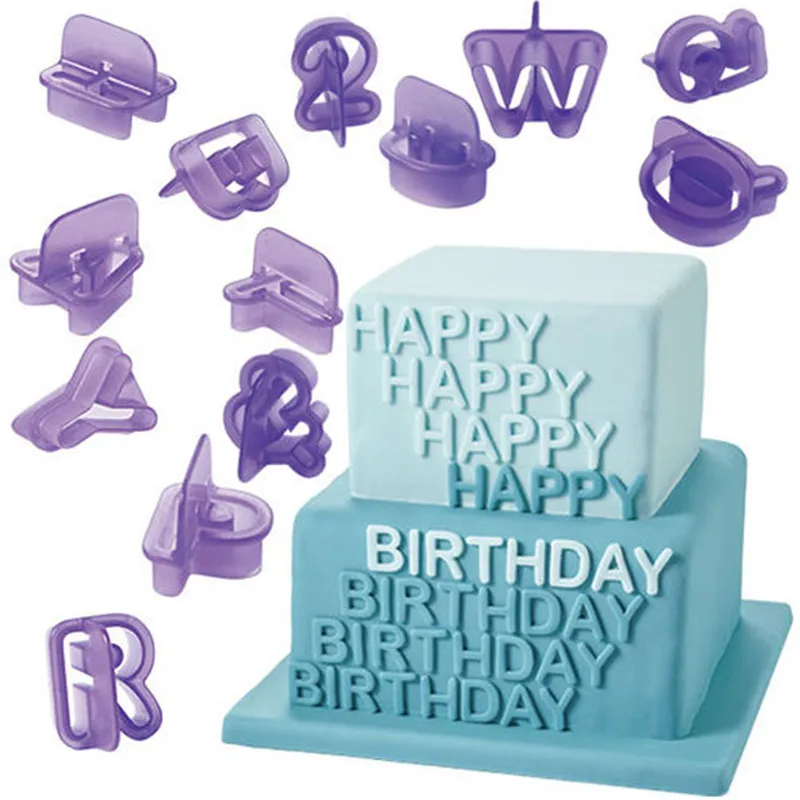 Hot 40PCS Lot Alphabet Letter Cake Molds Birthday Party Supplies 