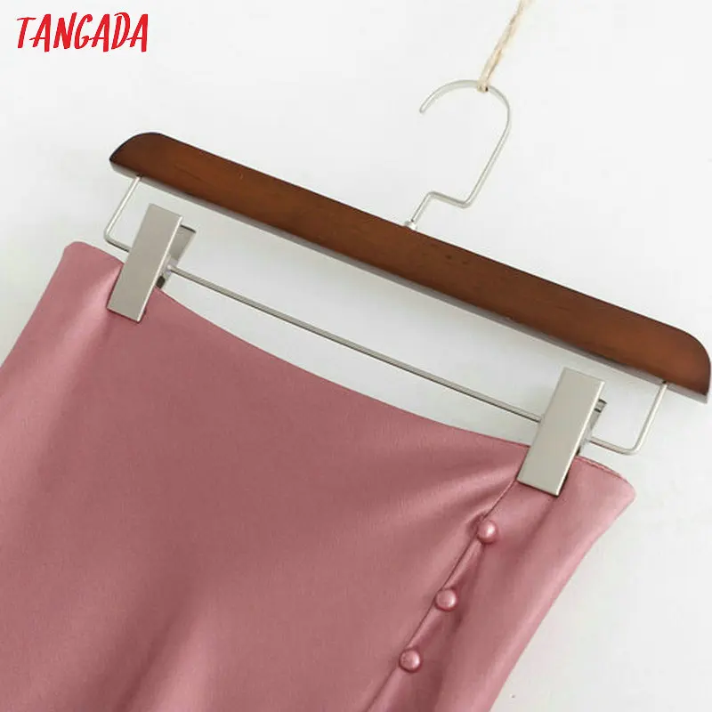 Tangada, Женская Асимметричная юбка, боковые пуговицы, подол, открытая, высокая талия, Дамская мода, элегантные, плиссированные юбки, faldas mujer, 1D336