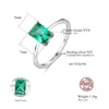 CZCITY Fashion Luxury Big Emerald Wedding Rings for Women 100% 925 Silver Sterling Rings Female Brand Jewelry Accessories Gifts ► Photo 3/6