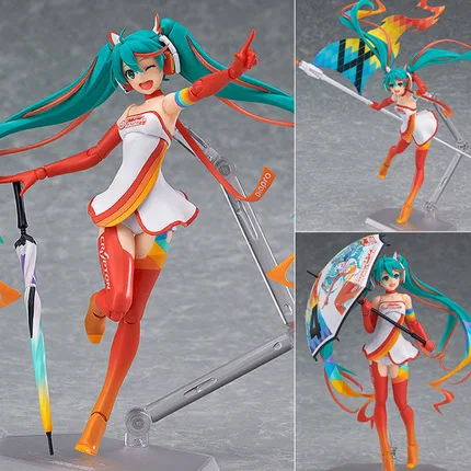 

14CM Anime Hatsune Miku Figma SP-078 Racing Miku 2016 Ver. PVC Action Figure Collectible Model Kids Toys Doll 30#12