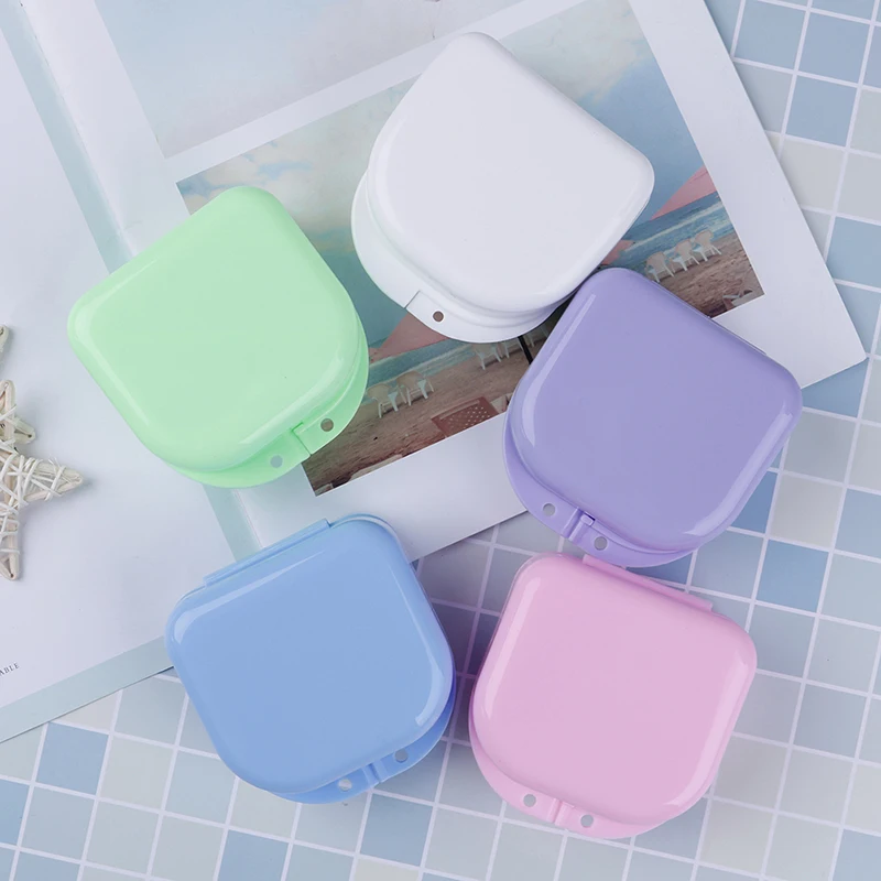 

Dental False Teeth Storage Box Container Denture Bath Box Case