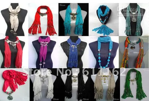 2013 шарф ювелирные изделия женские шарфы с подвесками модные элегантные шарфы с бахромой 12 цветов 12 шт vDFGHHJ