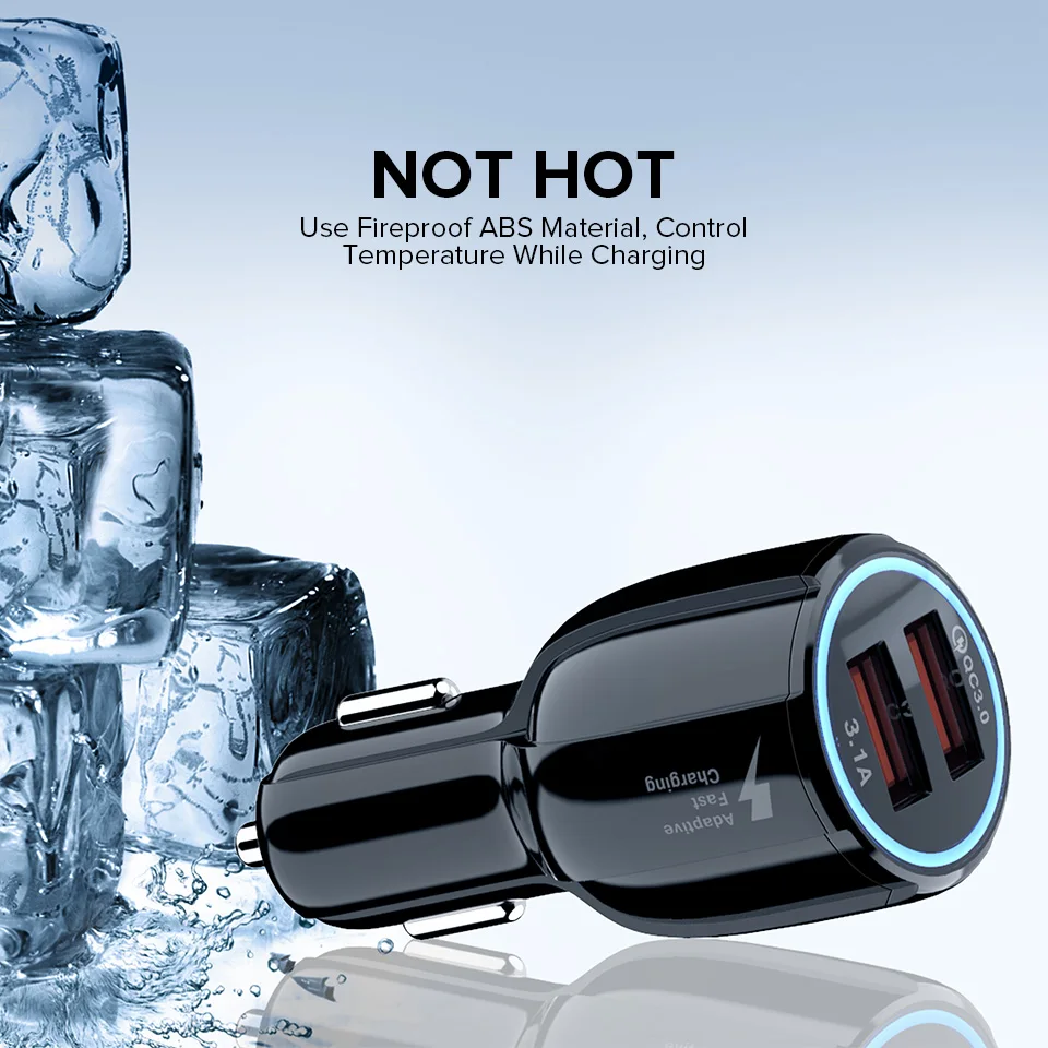 Venroii العالمي شاحن سيارة الهاتف المحمول سريعة تهمة QC 3.0 المزدوج USB مهائي كابلات ل فون XR XS Xiaomi هواوي P30 سامسونج Venroii العالمي شاحن سيارة الهاتف المحمول سريعة تهمة QC 3.0 المزدوج USB مهائي كابلات ل فون XR XS Xiaomi هواوي P30 سامسونج
