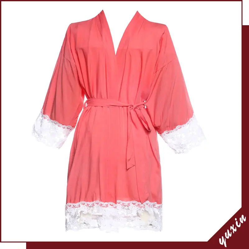 YUXINBRIDAL новая одежда для невесты для женщин, из искусственного шелка хлопок с кружевной отделкой свадебное платье для свадебной вечеринки - Цвет: coral