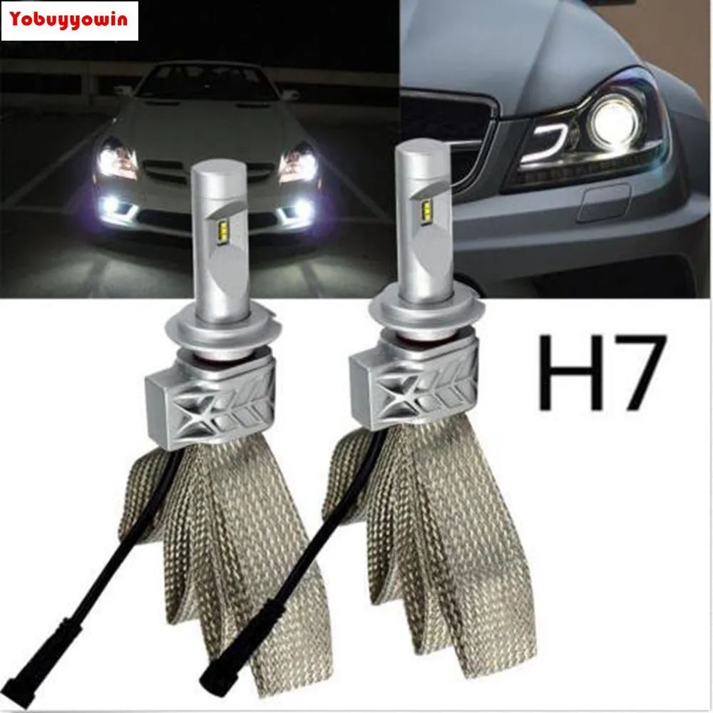 

2Pcs All-in-One A9 H7 H7LL Single Beam LED Headlight Bulbs w/ High Power LUMILEDS LUXEON MZ Chip,8000Lm White Lamps Car Lights