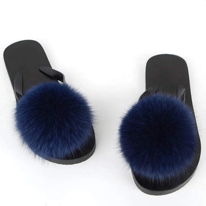 women slippers fox fur pompom (33)