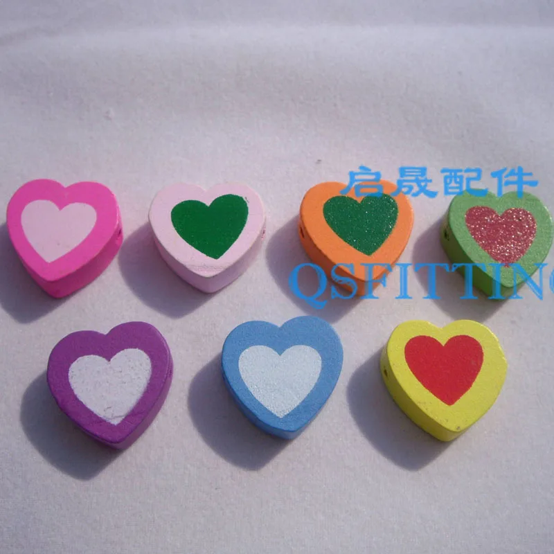 supply DIY fashion jewelry beads,new style,cartoon wooden beads,heart