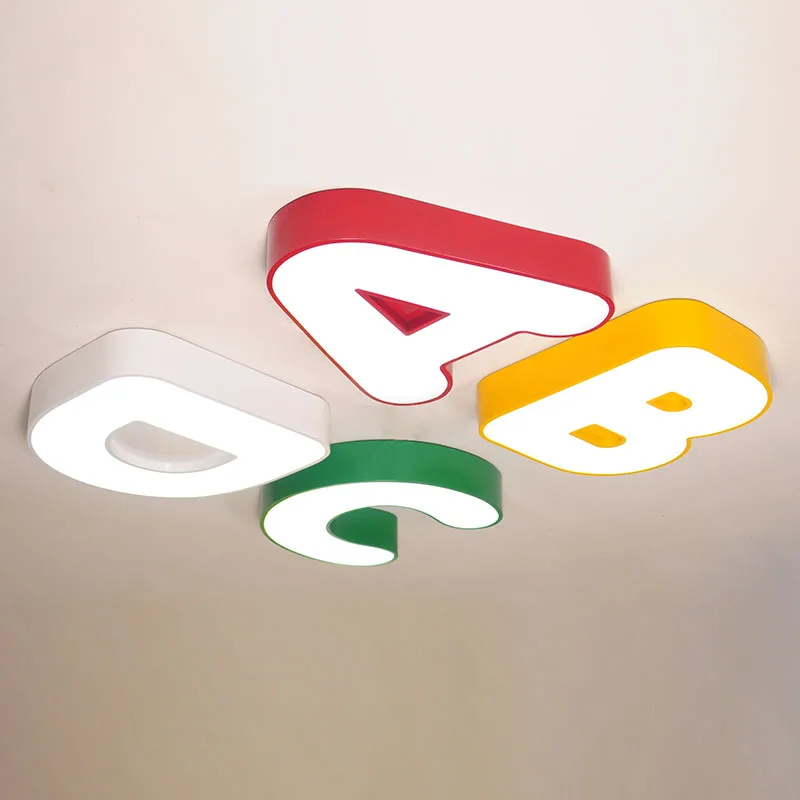 led Ceiling Lights cute alphabet lamp Childrens room boy bedroom warm