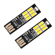 Новое поступление Горячая 5 шт./лот мини сенсорный диммер карманная карта USB мощность лампа 6 светодиодный брелок Ночной светильник 1 Вт 5 В для чтения