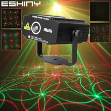 ESHINY Мини R& G лазер 4 узор Вихрь проектор Клубные вечерние диско-бар DJ оборудование светильник для танцевальной вечеринки сценический светильник s show N75B20