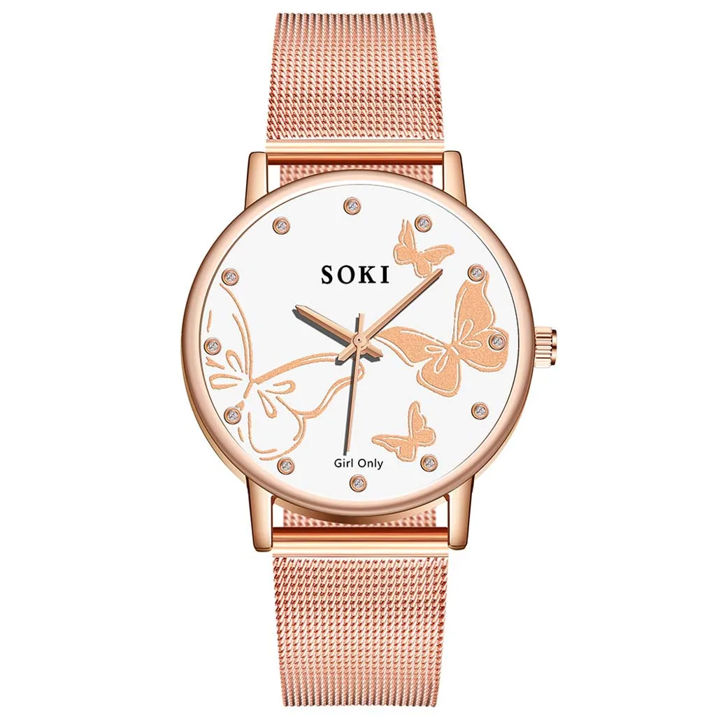 

Women's Casual Watch Stainless Steel Mesh Belt Watch Simple Dial Quartz Watch Женские час Wd4