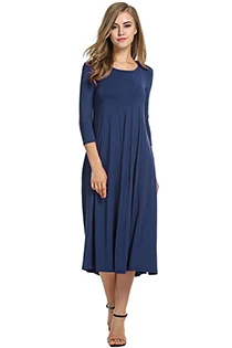 Женское винтажное платье из хлопка и льна, повседневные свободные однотонные длинные драпированные платья размера плюс 2XL 3XL, Платья для вечеринок больших размеров - Цвет: navy blue