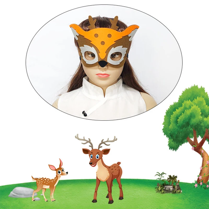 Специальные маски для животных, Детская Праздничная маска с лисой, тема животного, школьные подарки, детская Маскарадная маска из сукна, Рождественский костюм с изображением животных