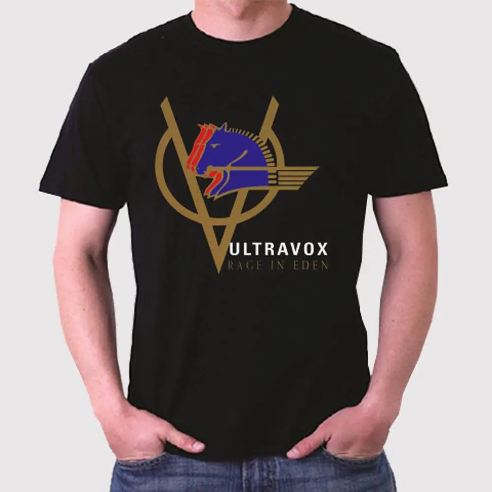 ULTRAVOX Rage in Eden Новая мужская черная футболка с логотипом волновой группы размер от S
