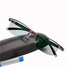 Переходные фотохромные очки по рецепту Близорукость дальнозоркость очки для чтения пользовательская прочность-Rx+ Rx металлическая оправа солнцезащитные очки