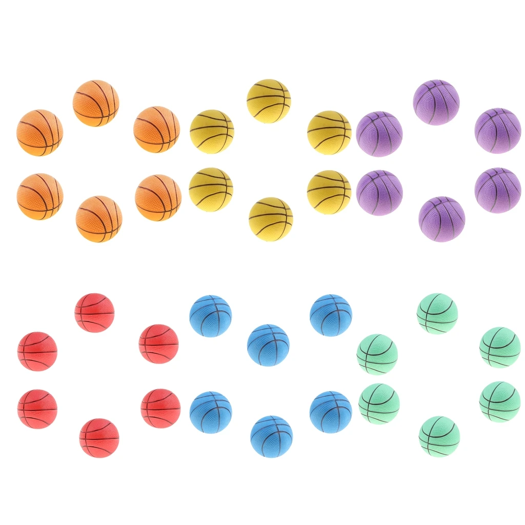 6pcs Mini Bouncing Jumping Ball Indoor Outdoor Kids Pretend Play Mini Basketball Ball Game Party Bag Fillers Kid Pet Toy Gifts