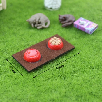 

Miniature Accessories Mini Dog Cat Pet Food Container Simulation Furniture Model Toy for DollHouse Decoration For 1/12 Dollhouse