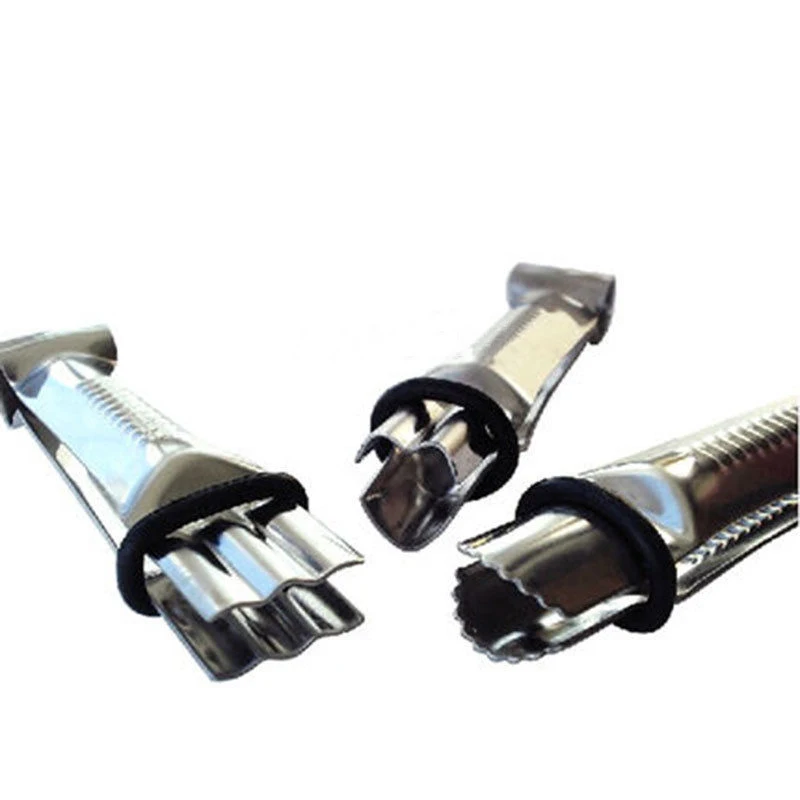 JX-LCLYL 3pcs Stainless Steel Cake Lace Curve Clips Fondant Border Clamp Crimper Cutter