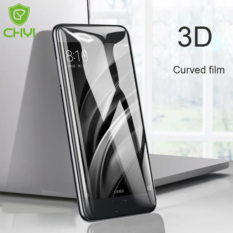 

CHYI 3D Curved film For Xiaomi Mi A2 6X Mi6 MIX 2 Note 3 Screen Protector Full coverWith installation Tools Not Tempered Glass