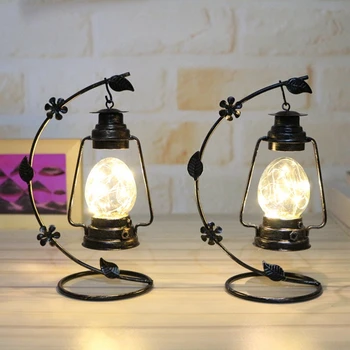 

Europe Retro Wrought Iron Star Rain Small Lantern Figurines Creative Home Decoration Office Study Ornaments Personalized Gifts