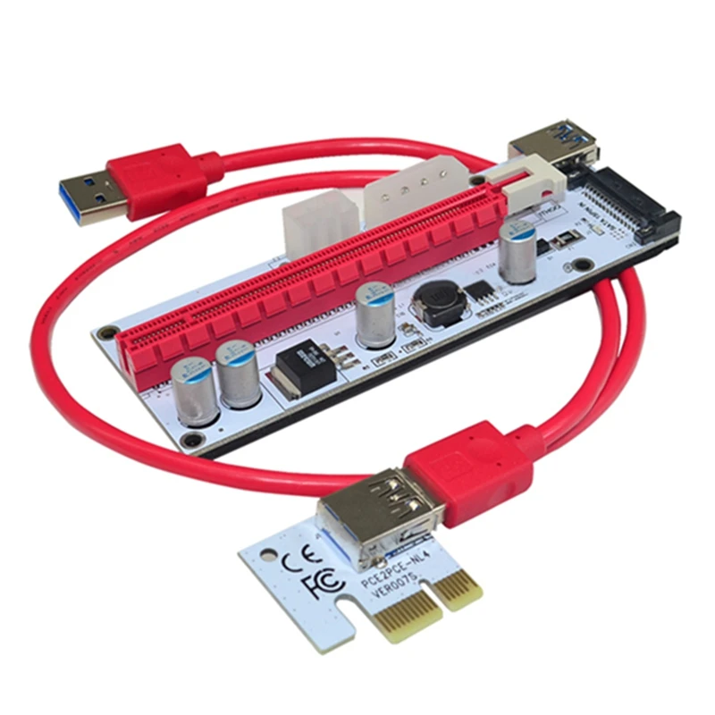 VER008S 0,6 M USB 3,0 кабель Профессиональный Горный PCI-E Express PCI-E 1X до 16X M2 riser card адаптер для 8 GPU видеокарты