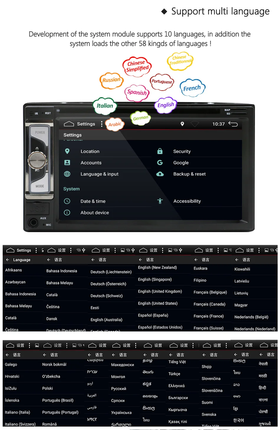 Perfect Eunavi Universal 2 Din Android 8.1 Car DVD Player Radio Stereo System 2din GPS Navigation WiFi Bluetooth Touch Screen 1024*600 19