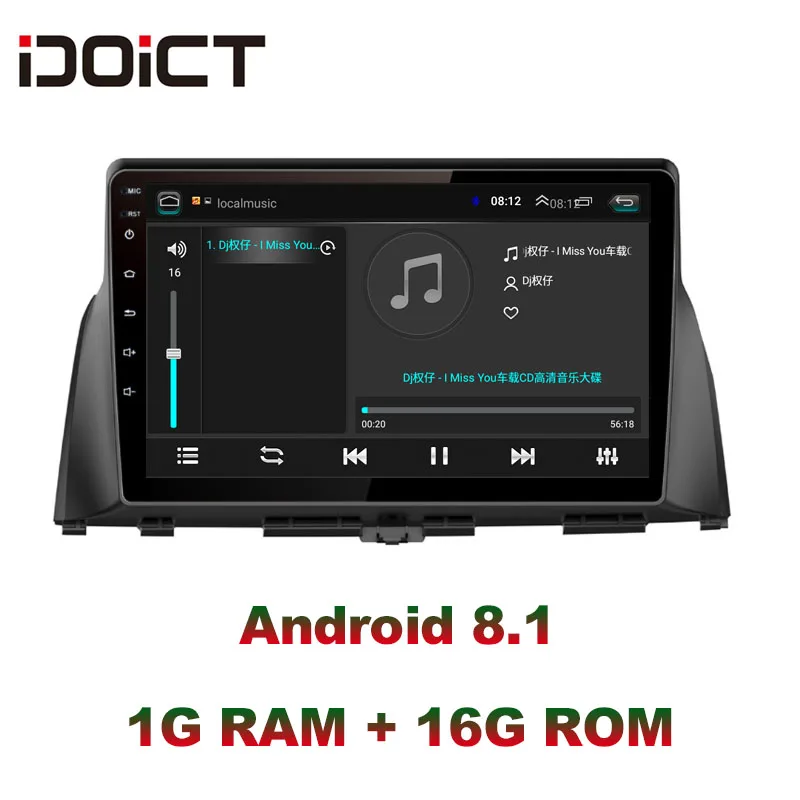 Clearance IDOICT  Android 8.1 Car DVD Player GPS Navigation Multimedia For KIA optima K5 radio 2016 2017 car stereo bluetooth 4