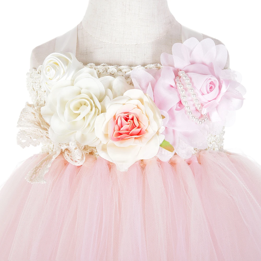 Cute Flower Girls Wedding Unicorn Baby Clothes Teenage Sleeveless Lol Dress for Girl Pink Tulle Lace Bowknot Tutu Dress Vestido (7)