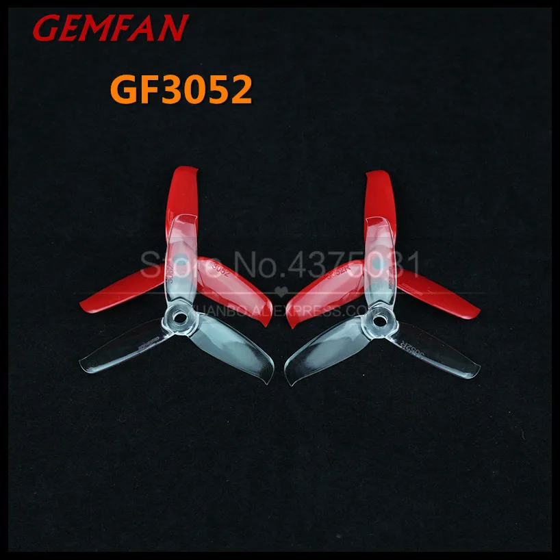 2 пары пропеллеров Gemfan 3 дюйма 3052 GF3052 Bades с тройным лезвием совместим мотором 1306/1806