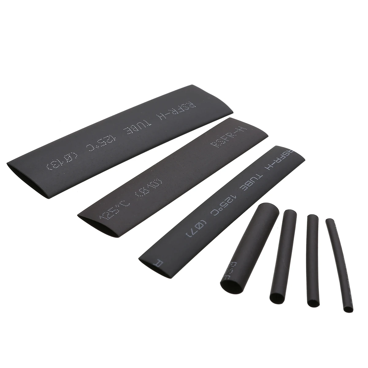 127pcs Black Assortment Heat Shrink Tube Assortment Wrap Electrical Insulation Cable Tubing  2-13mm
