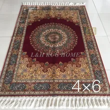 4'X6' 230 линия ручной работы Шелковый Восточный персидский ковер ручной работы шелковый ковер для украшения дома
