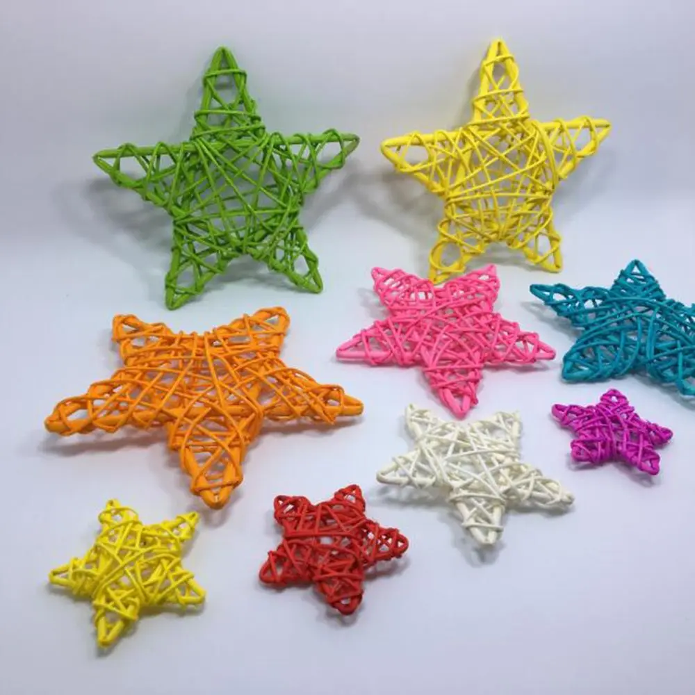 

5PCS 6cm Cute Rattan Star Sepak Takraw Christmas Gift Birthday Party Family Party Decoration DIY Home Crafts